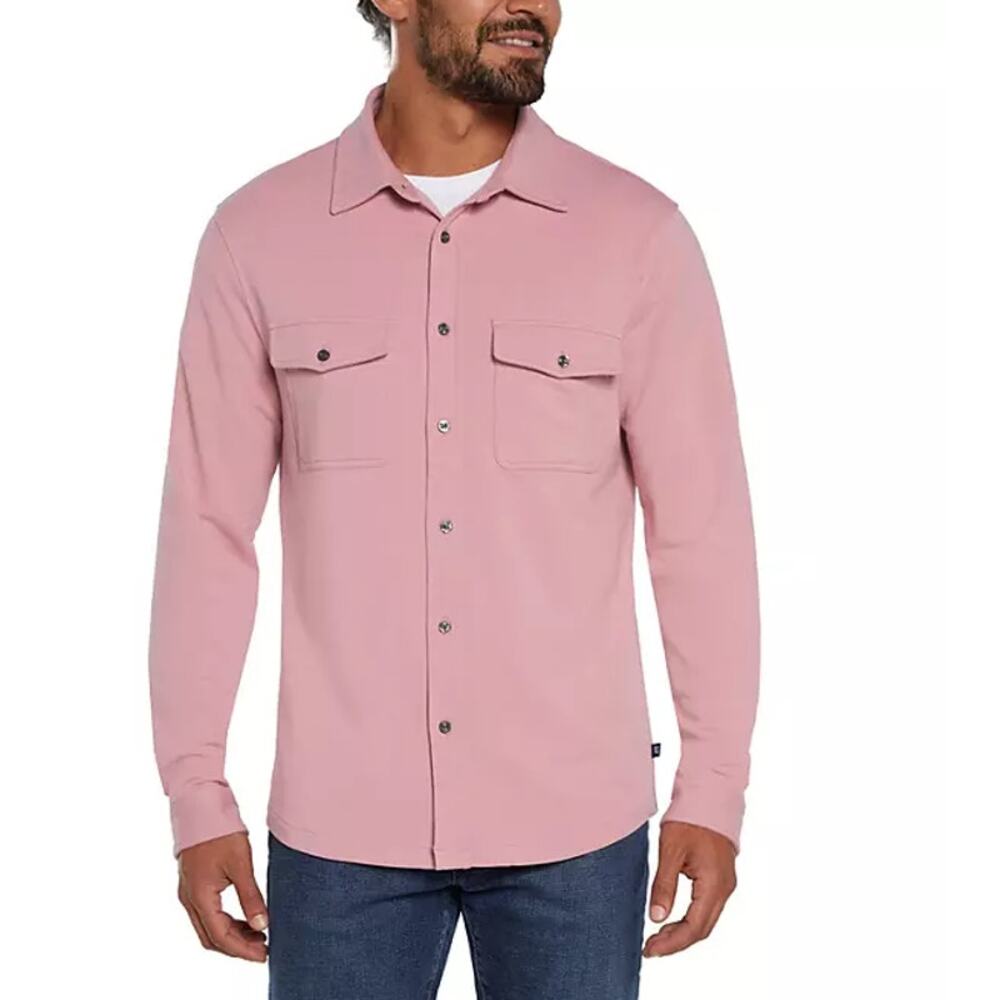 Gap Men's Long Sleeve Knit Pink Button Down Shirt Flap Pokets Size XL NWT